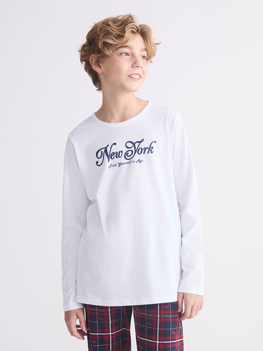 Crew Neck Boys' Pyjama Set-1