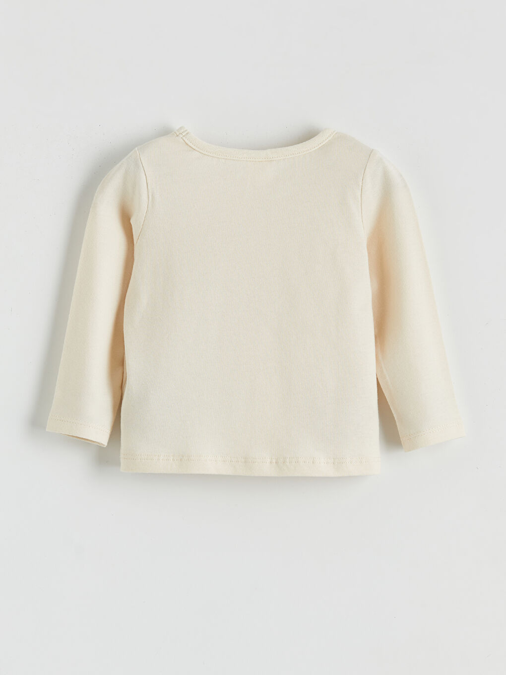 Ekru Bisiklet Yaka Kız Bebek Tişört ve Tayt-4