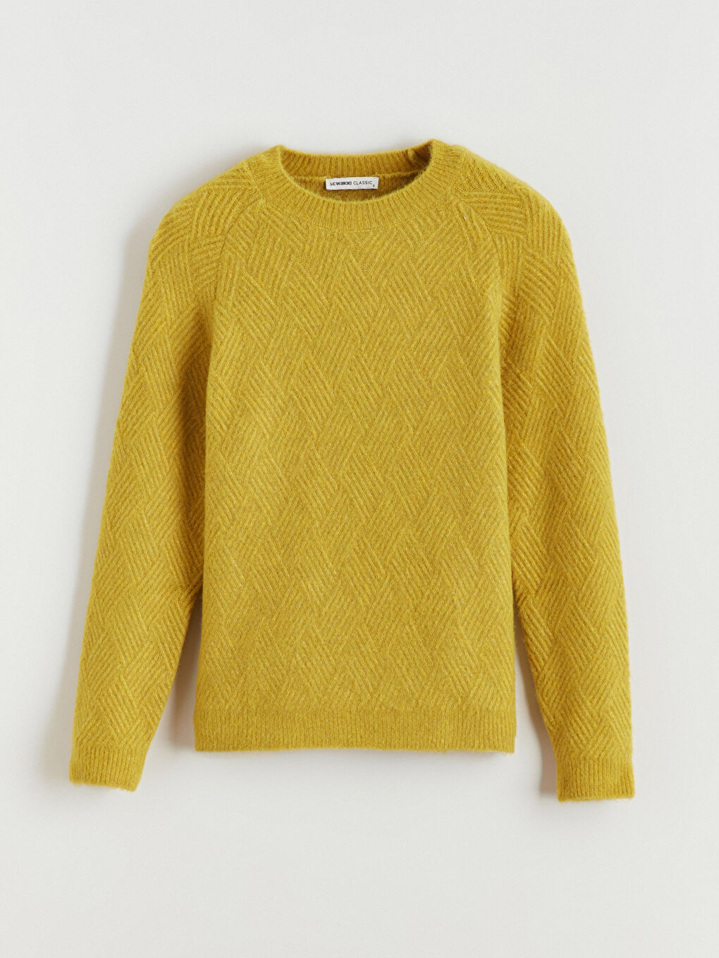 Džemper za Žene sa Okruglim Izrezom i Samouzorom od Trikotaže-4