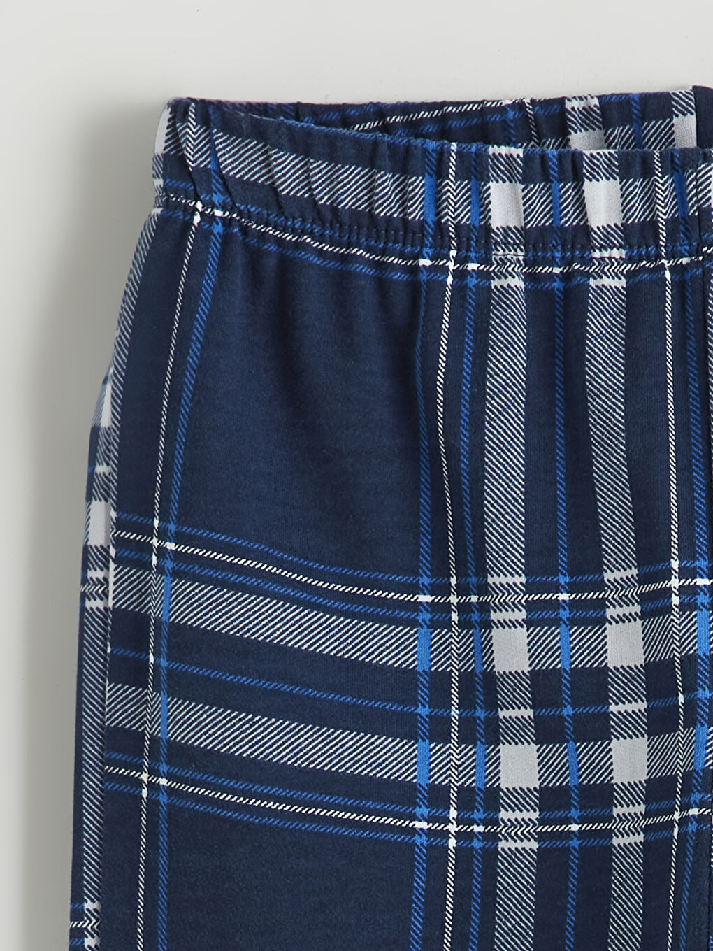 Lacivert Beli Lastikli Ekose Erkek Çocuk Pijama Alt-2