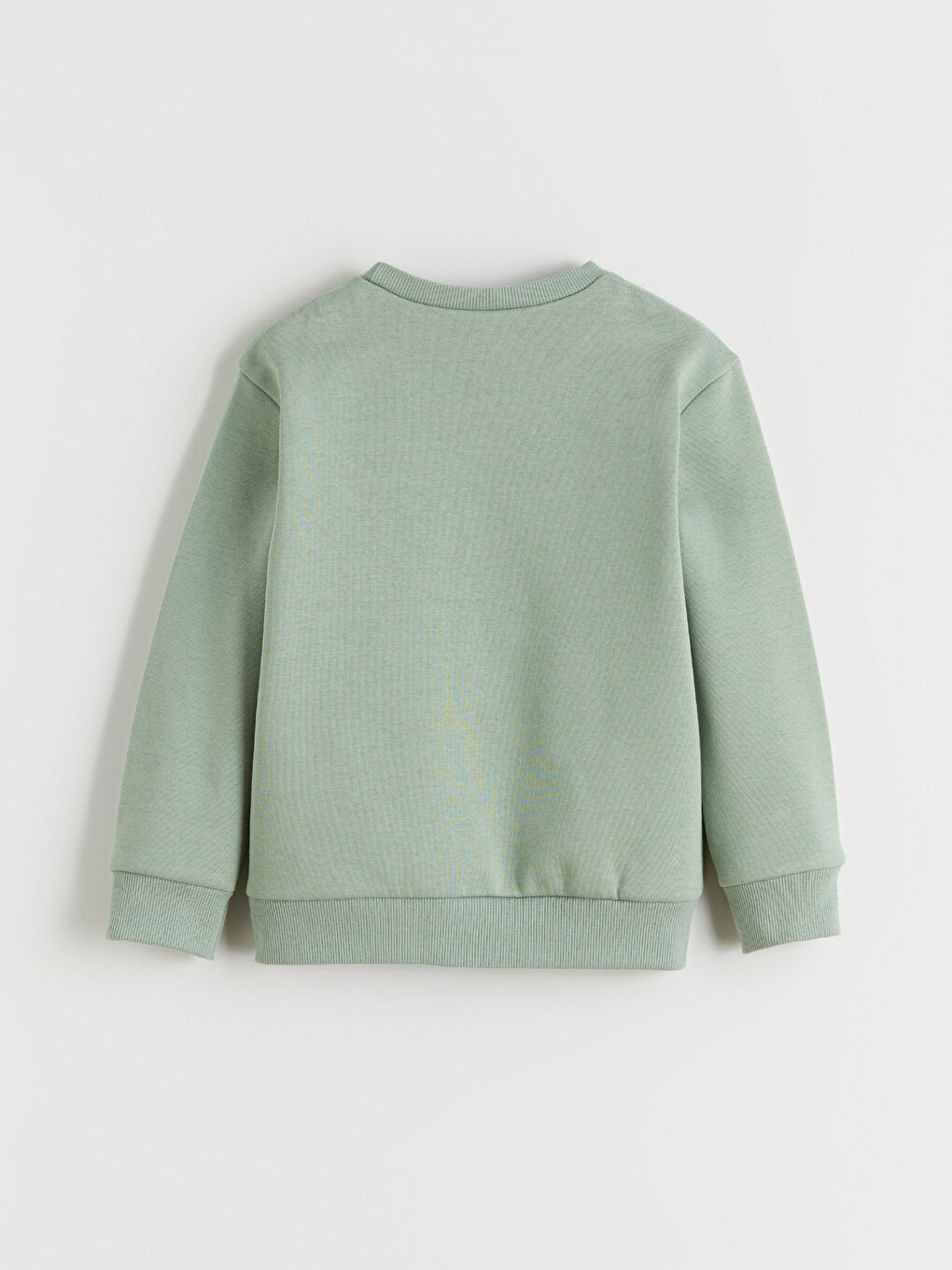 Yeşil Bisiklet Yaka Baskılı Kız Çocuk Kalın Sweatshirt-1