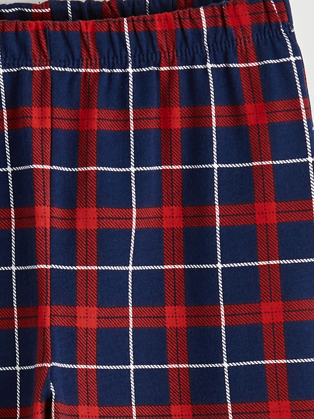 Lacivert Beli Lastikli Ekose Erkek Çocuk Pijama Alt-2