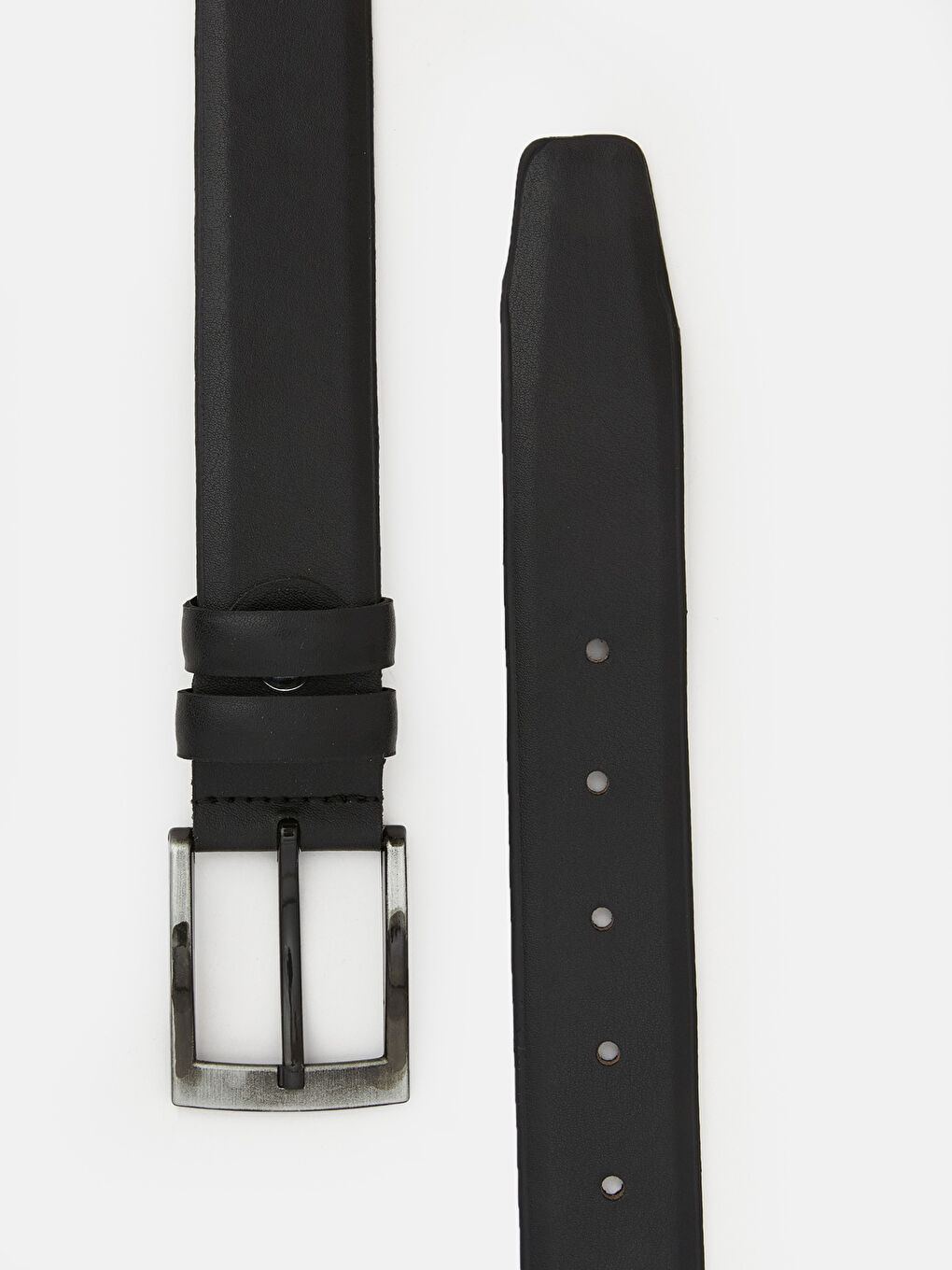 Siyah Deri Görünümlü Erkek Kemer-2