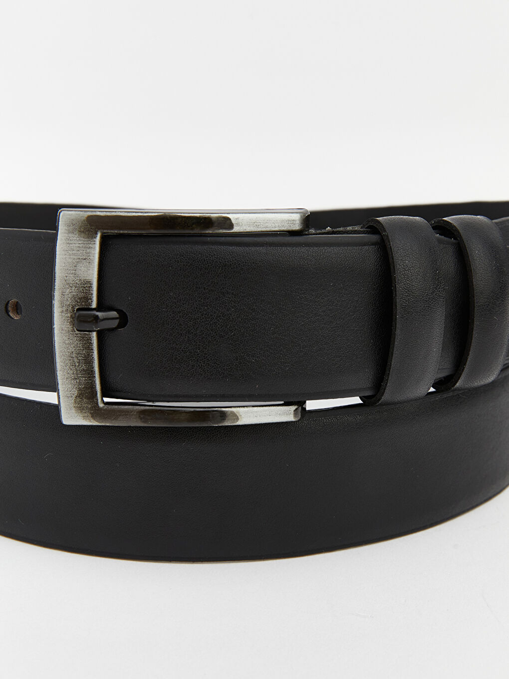 Siyah Deri Görünümlü Erkek Kemer-3