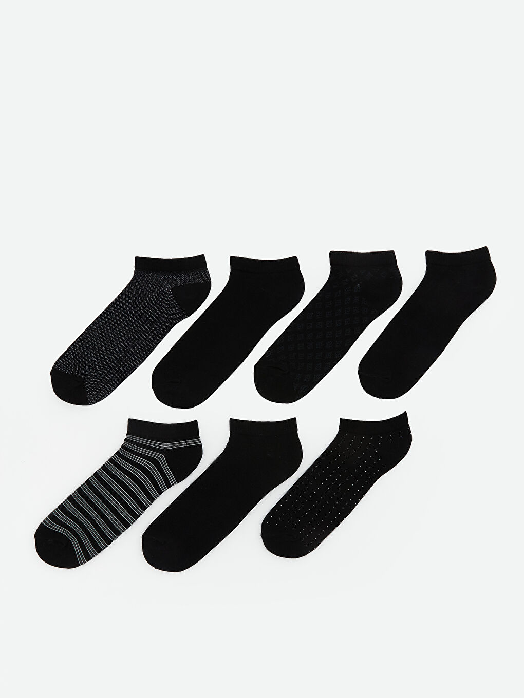 Полосатые мужские короткие носки (комплект из 7 штук)
