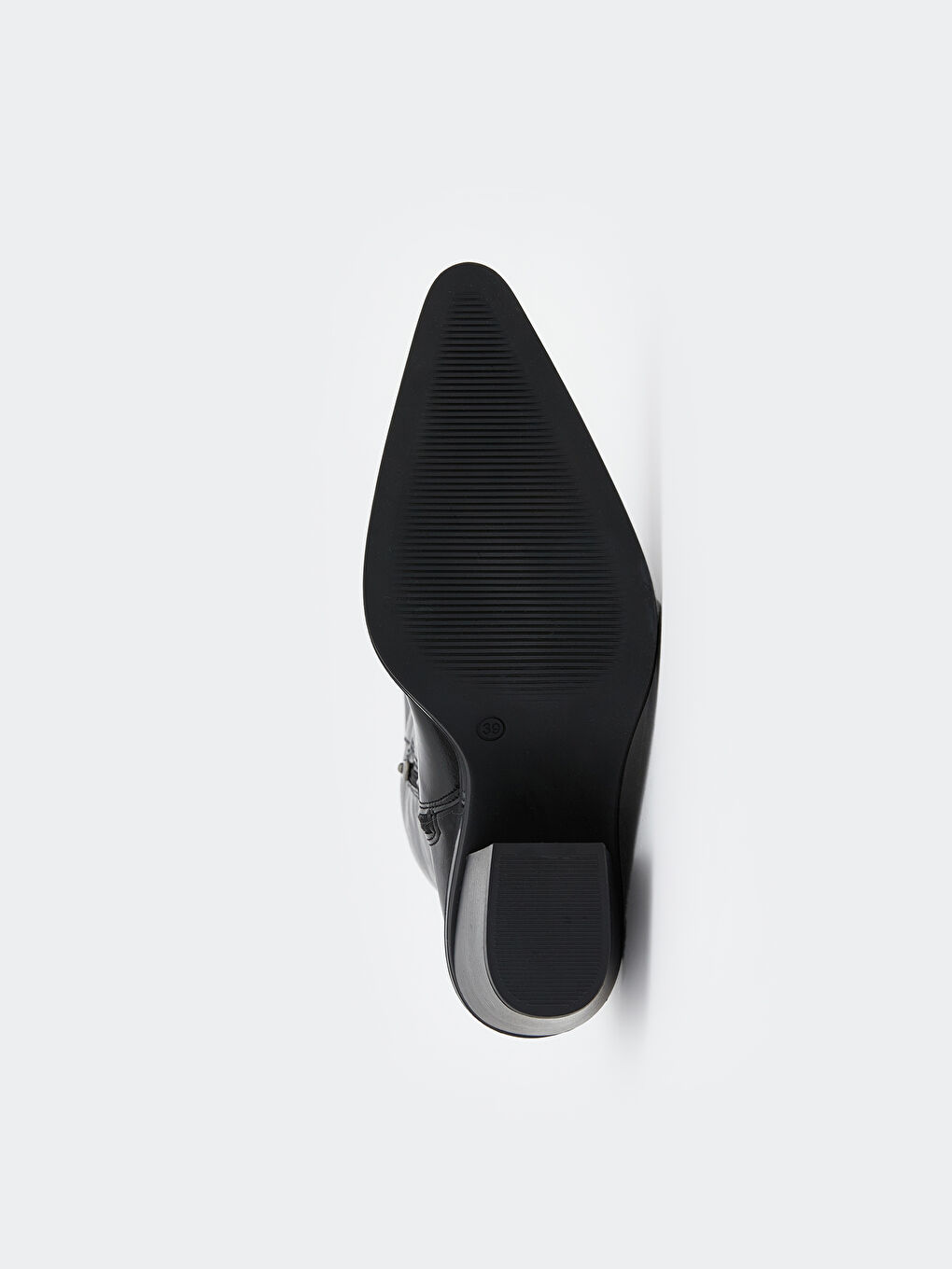 Siyah Deri Görünümlü Kadın Çizme-3