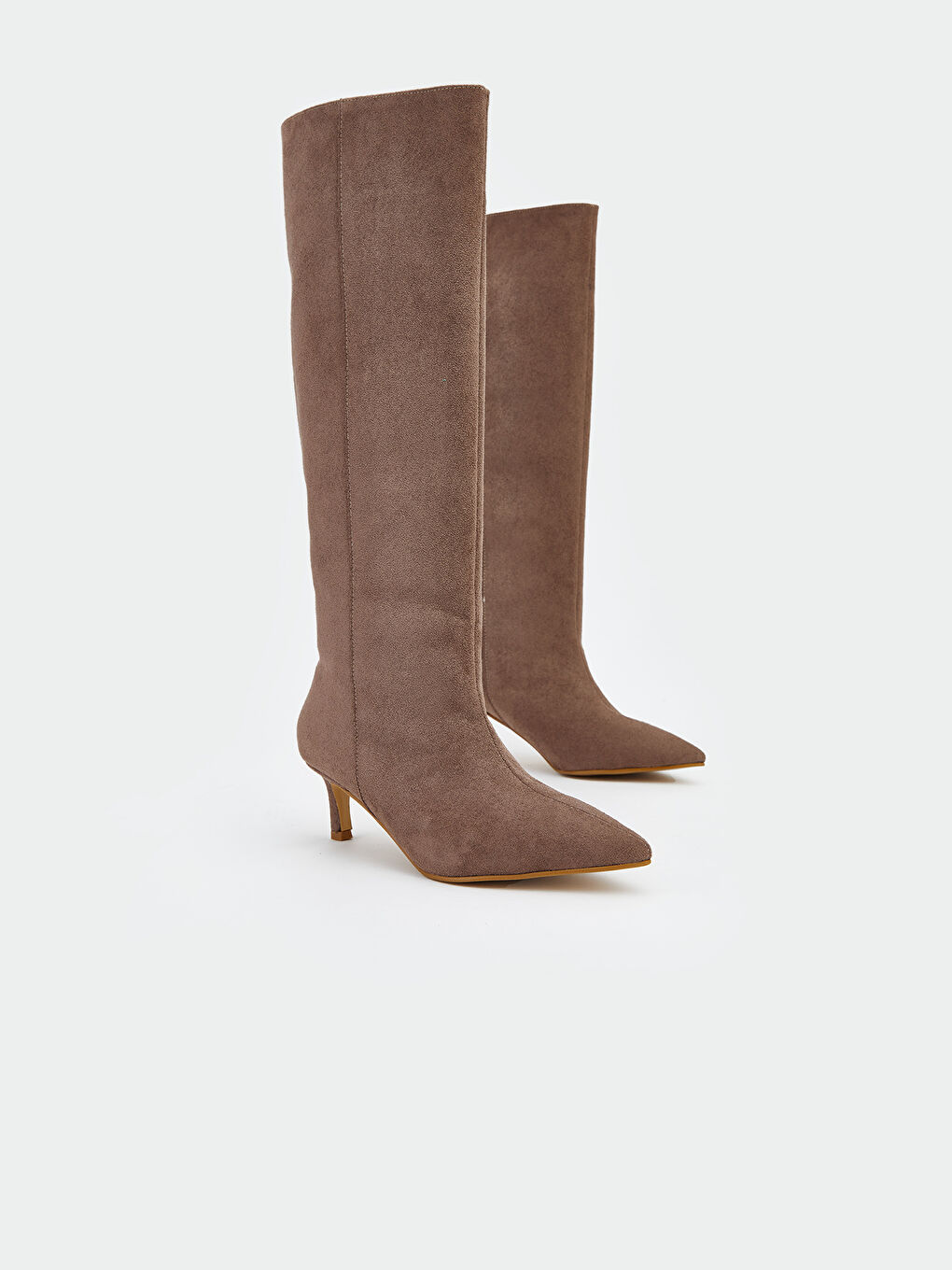 Bej Deri Görünümlü Kadın Çizme-2