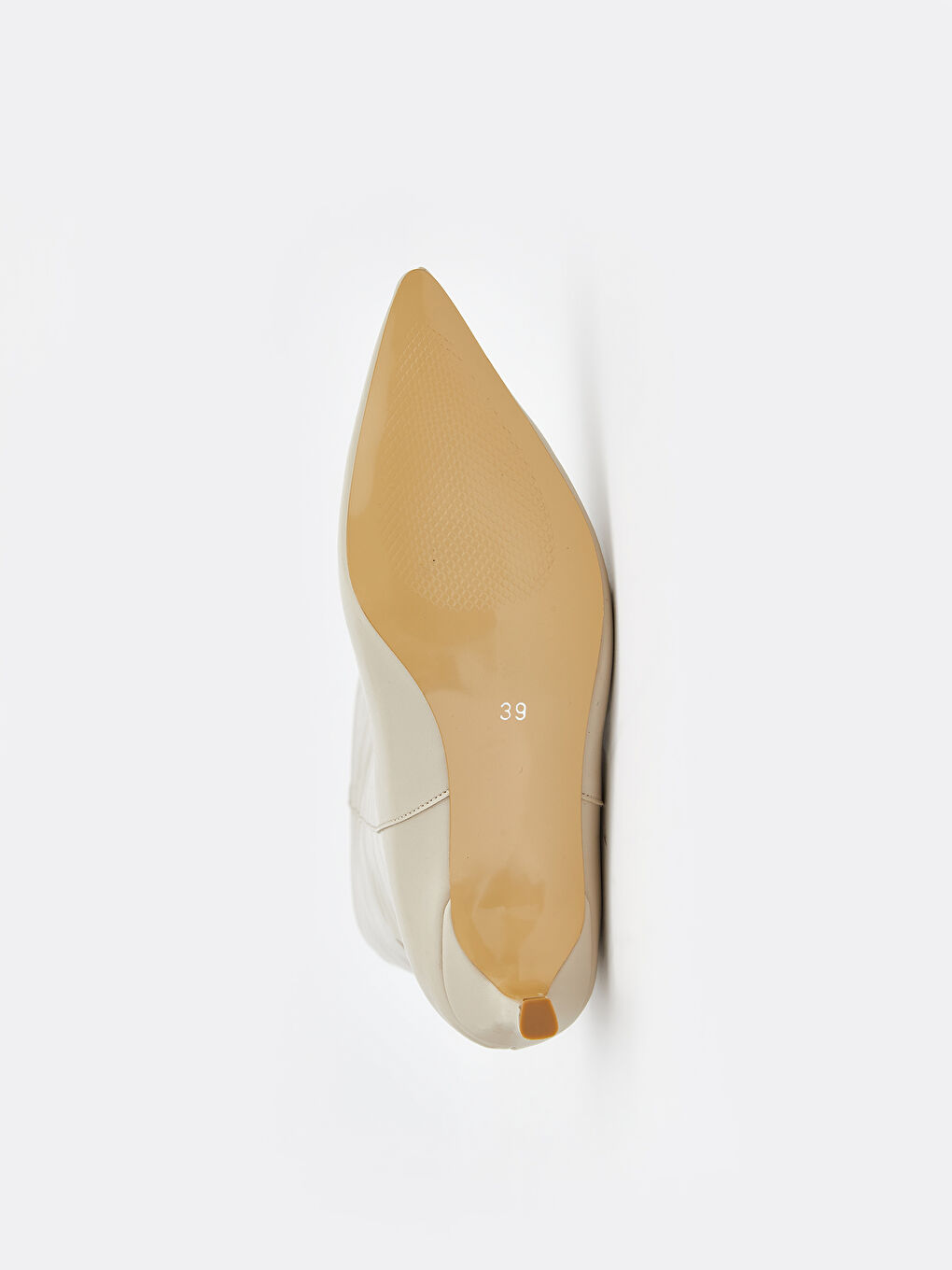 Bej Deri Görünümlü Kadın Çizme-3