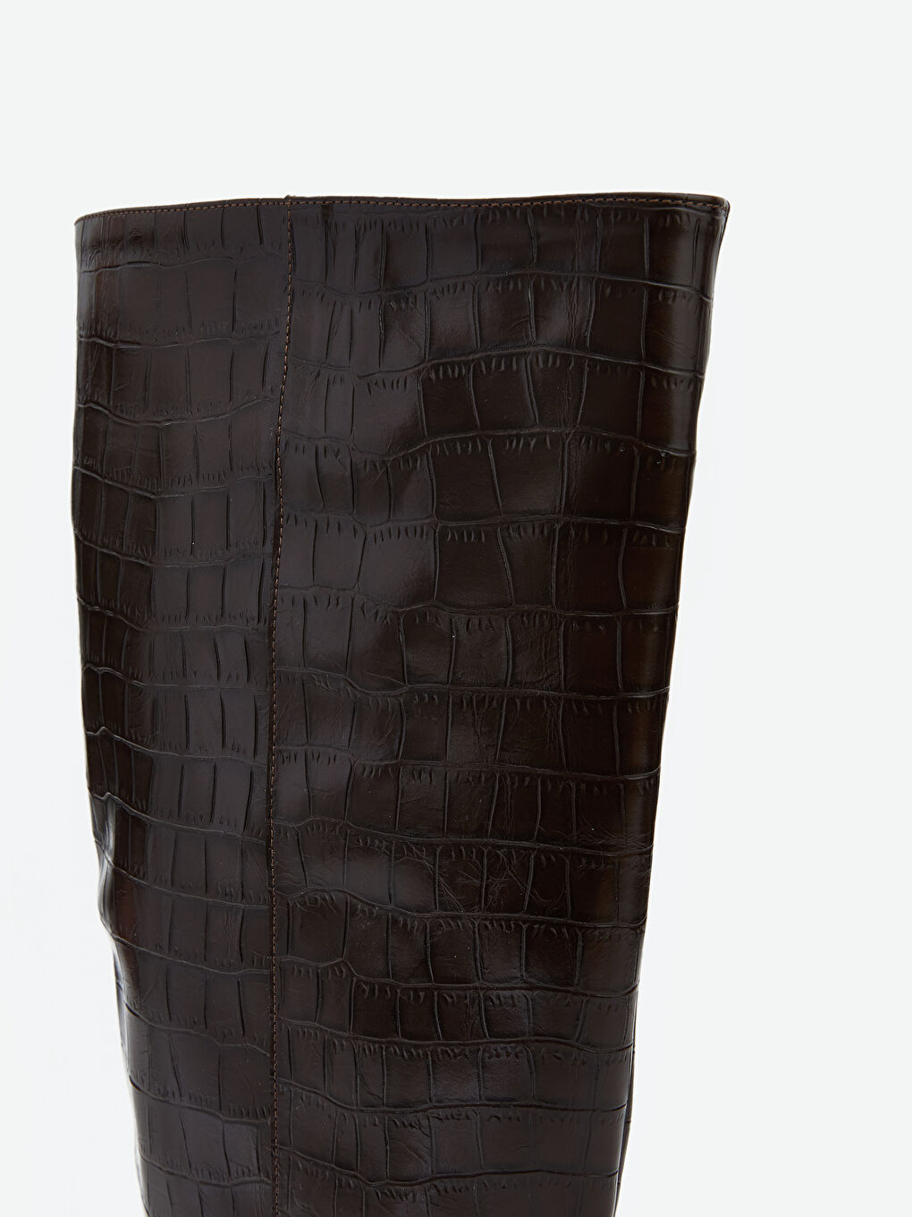 Kahverengi Deri Görünümlü Kadın Çizme-6