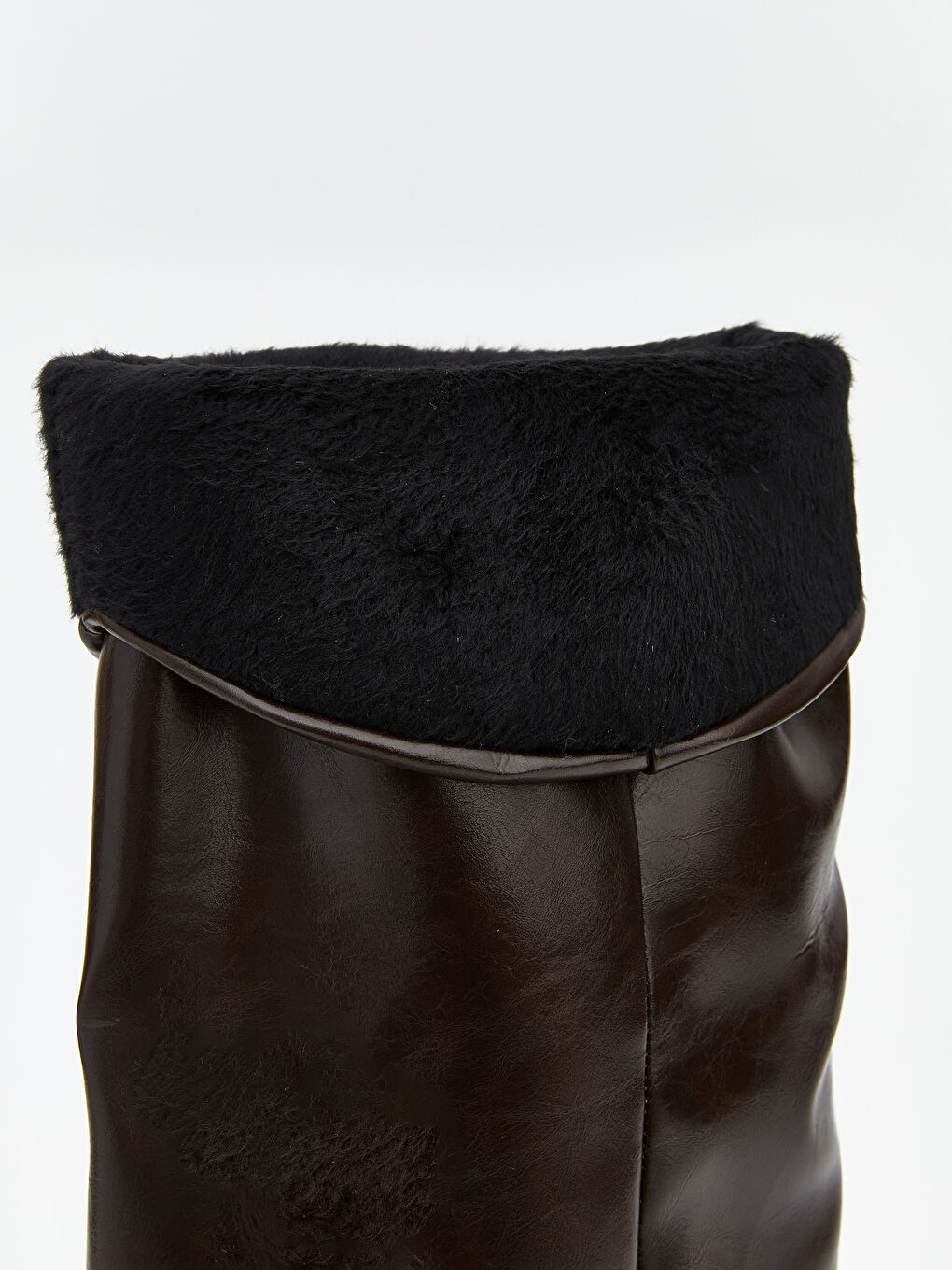 Kahverengi Deri Görünümlü Kadın Çizme-5