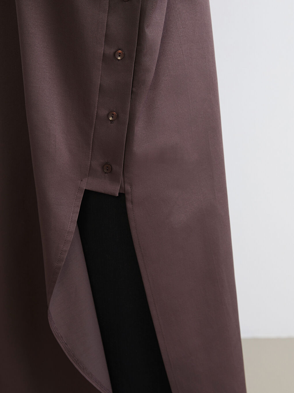 Kahverengi Loose Fit Kadın Gömlek Tunik-3