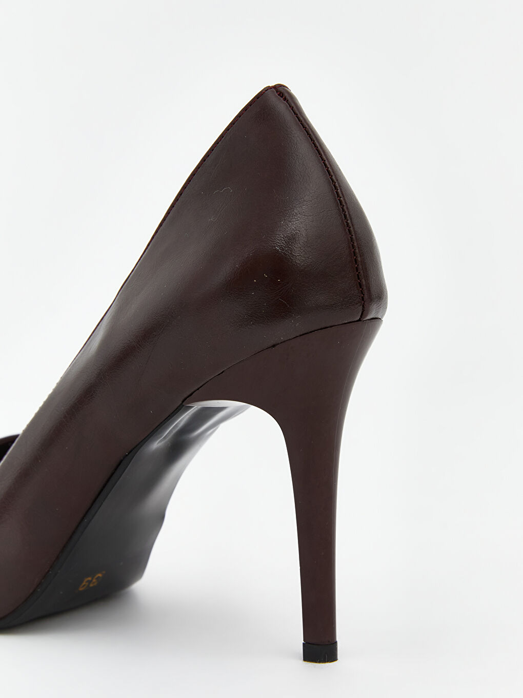 Bordo Sivri Burun Kadın Topuklu Ayakkabı-4