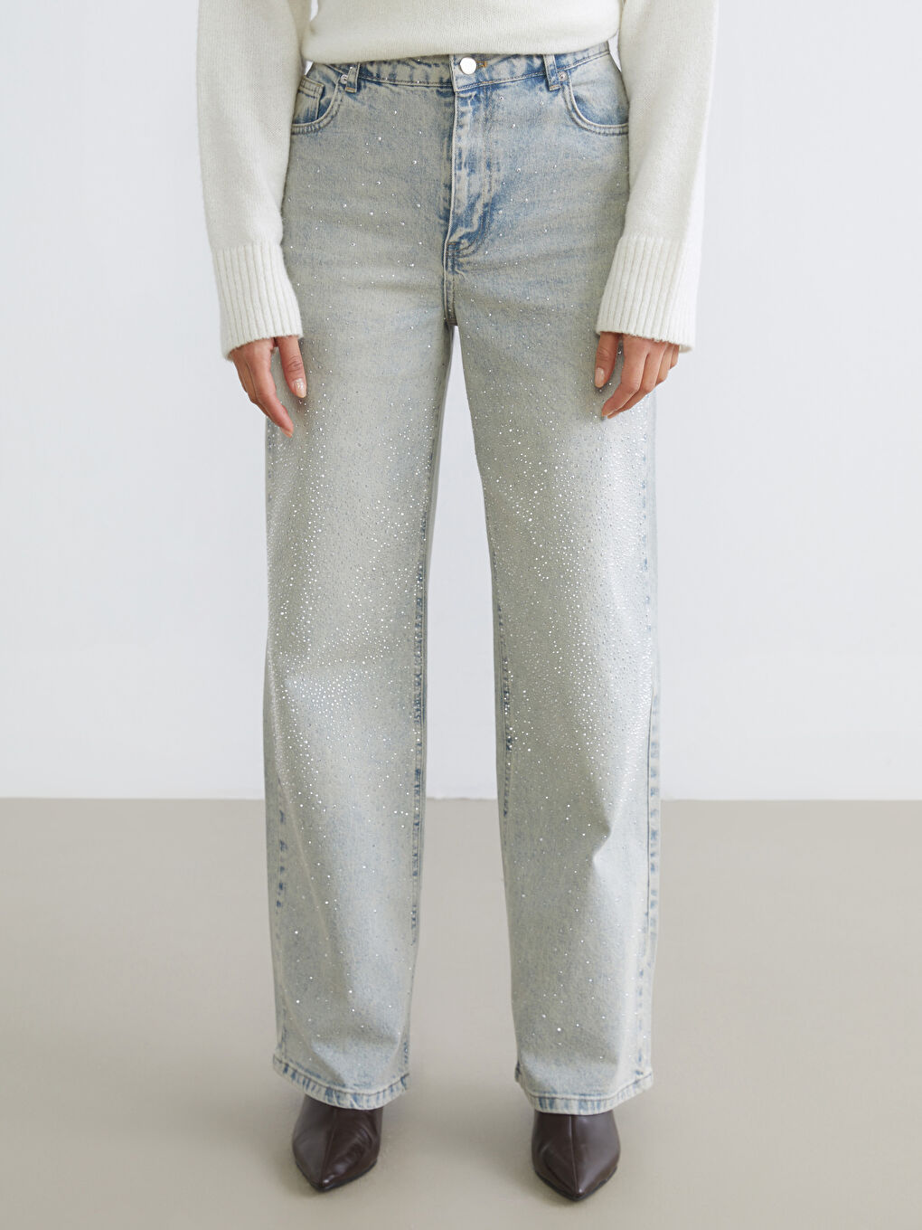 جينز نساء سروال واسع-1