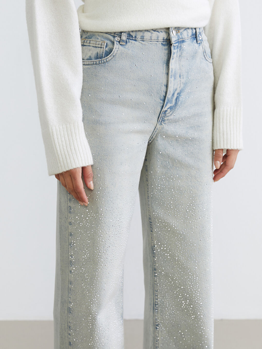 جينز نساء سروال واسع-2