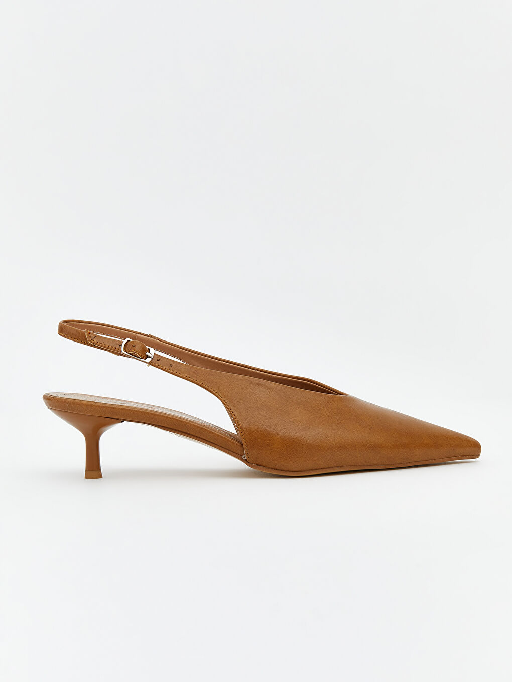 Bej Sivri Burun Kadın Topuklu Ayakkabı-1