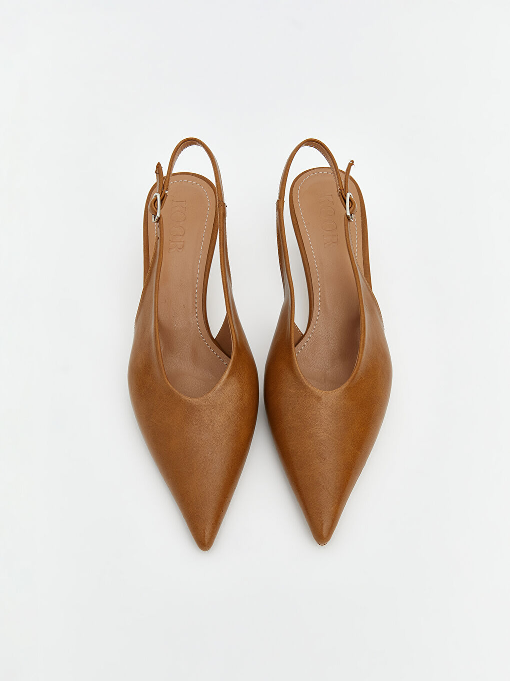 Bej Sivri Burun Kadın Topuklu Ayakkabı-2