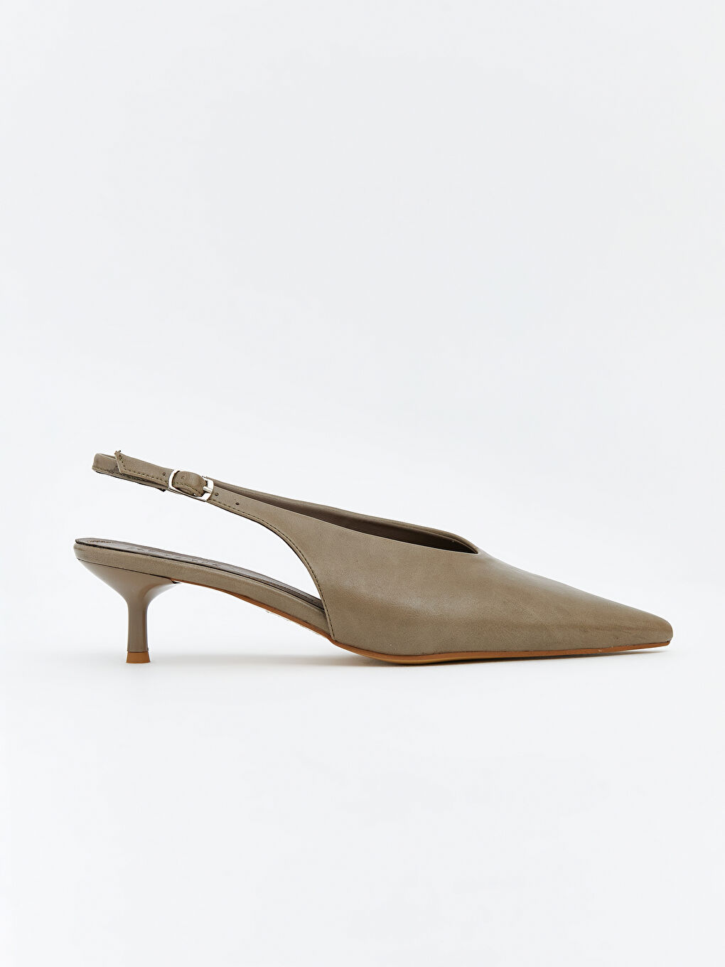 Bej Sivri Burun Kadın Topuklu Ayakkabı-1