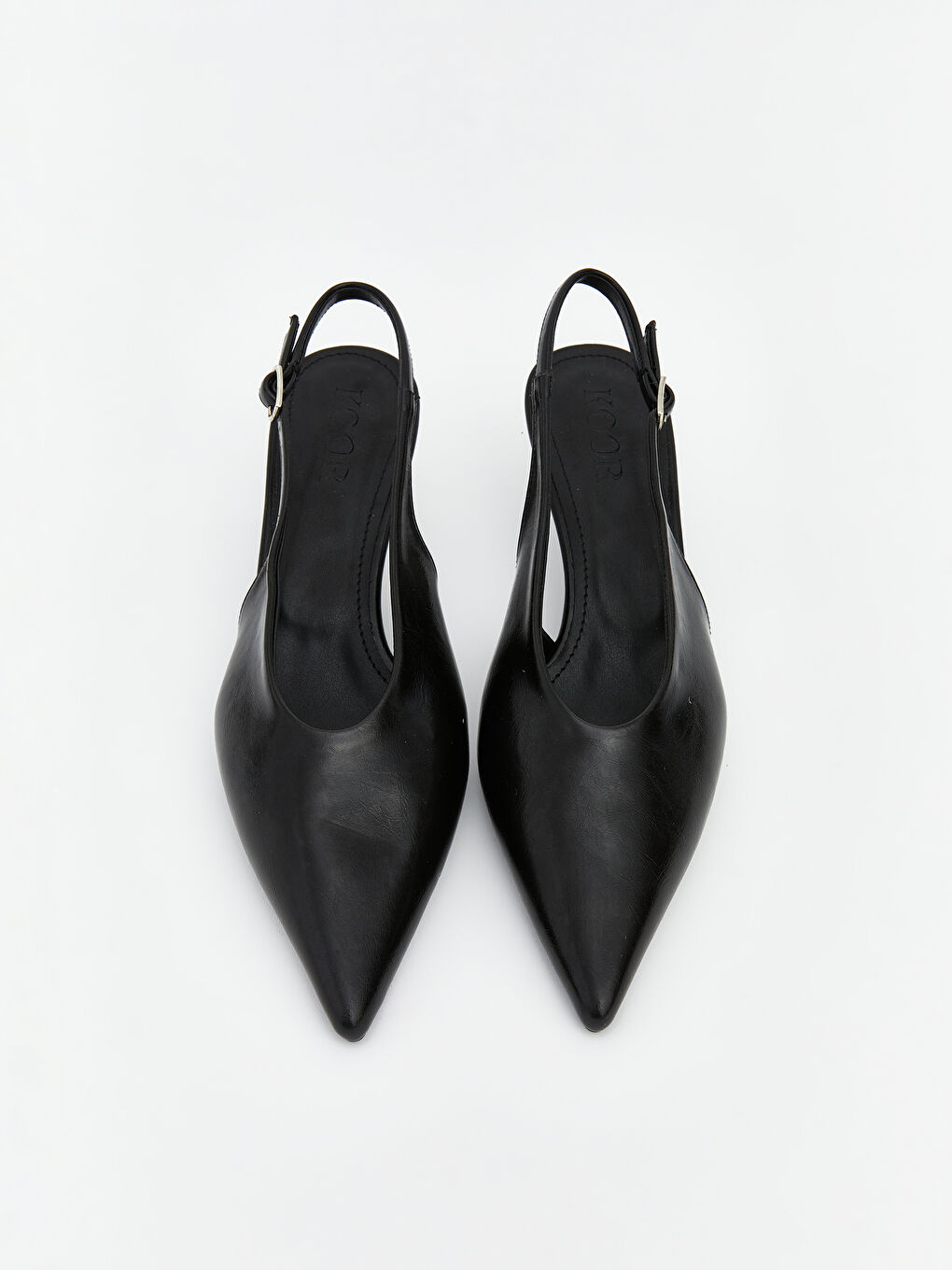 Siyah Sivri Burun Kadın Topuklu Ayakkabı-2