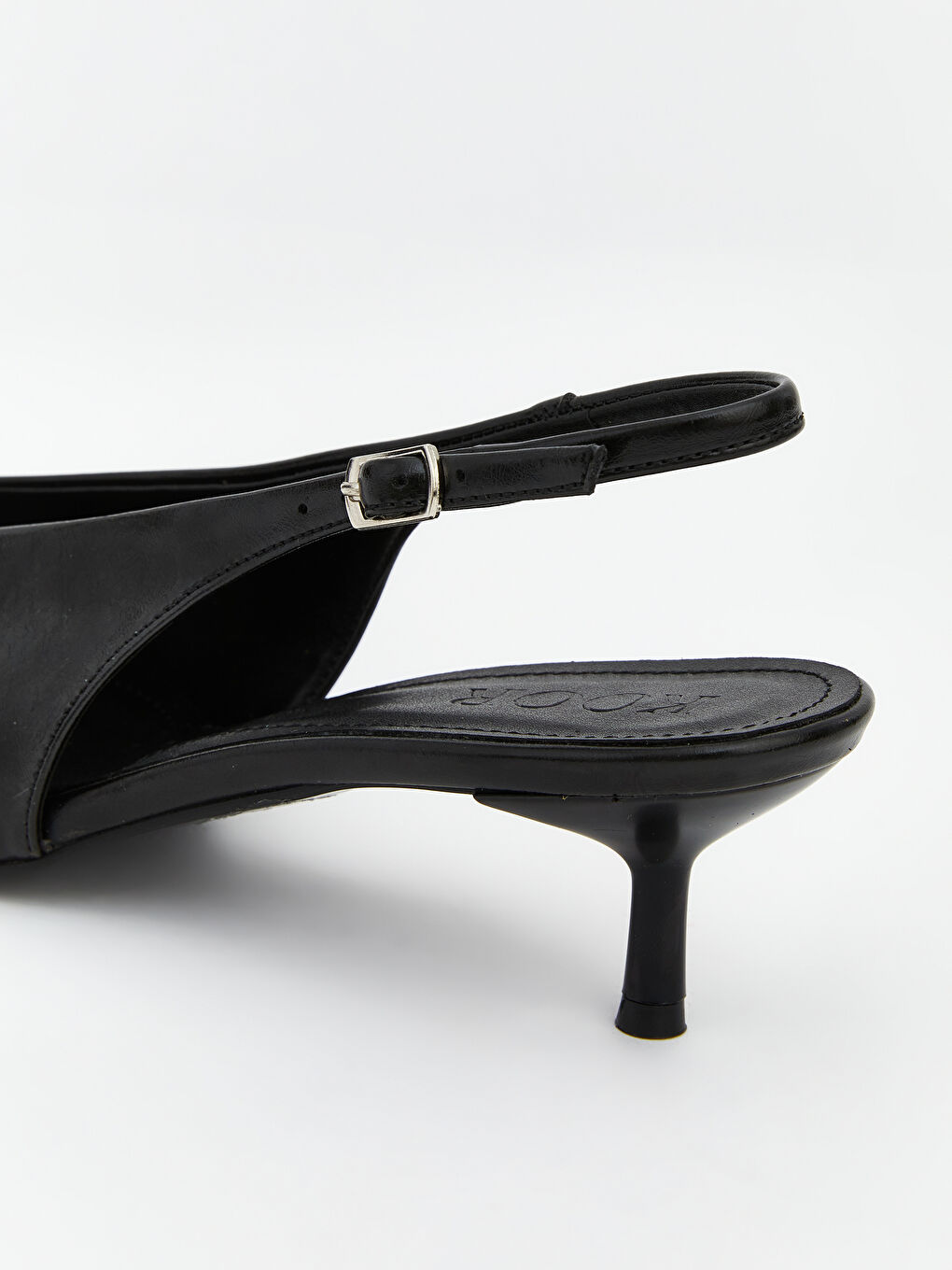 Siyah Sivri Burun Kadın Topuklu Ayakkabı-4