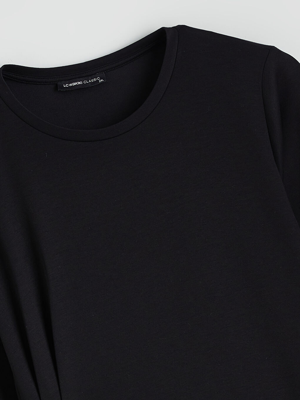 Siyah Büyük Beden Bisiklet Yaka Büzgülü Kadın Tunik-3