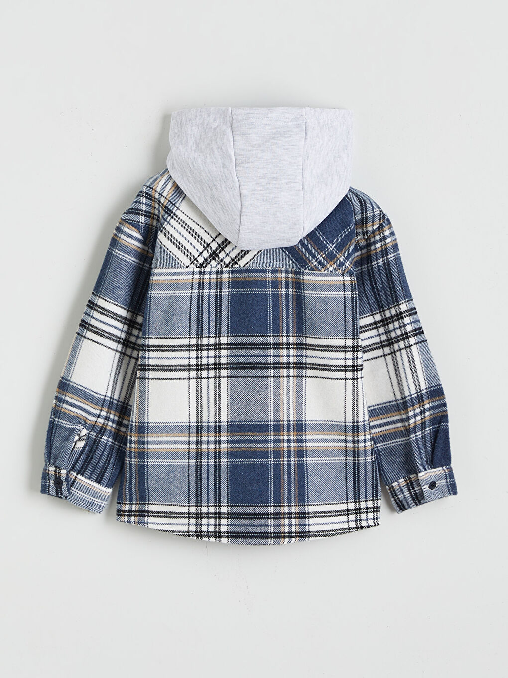 Cămașă Flanelă Carouri pentru Băieți cu Glugă-1