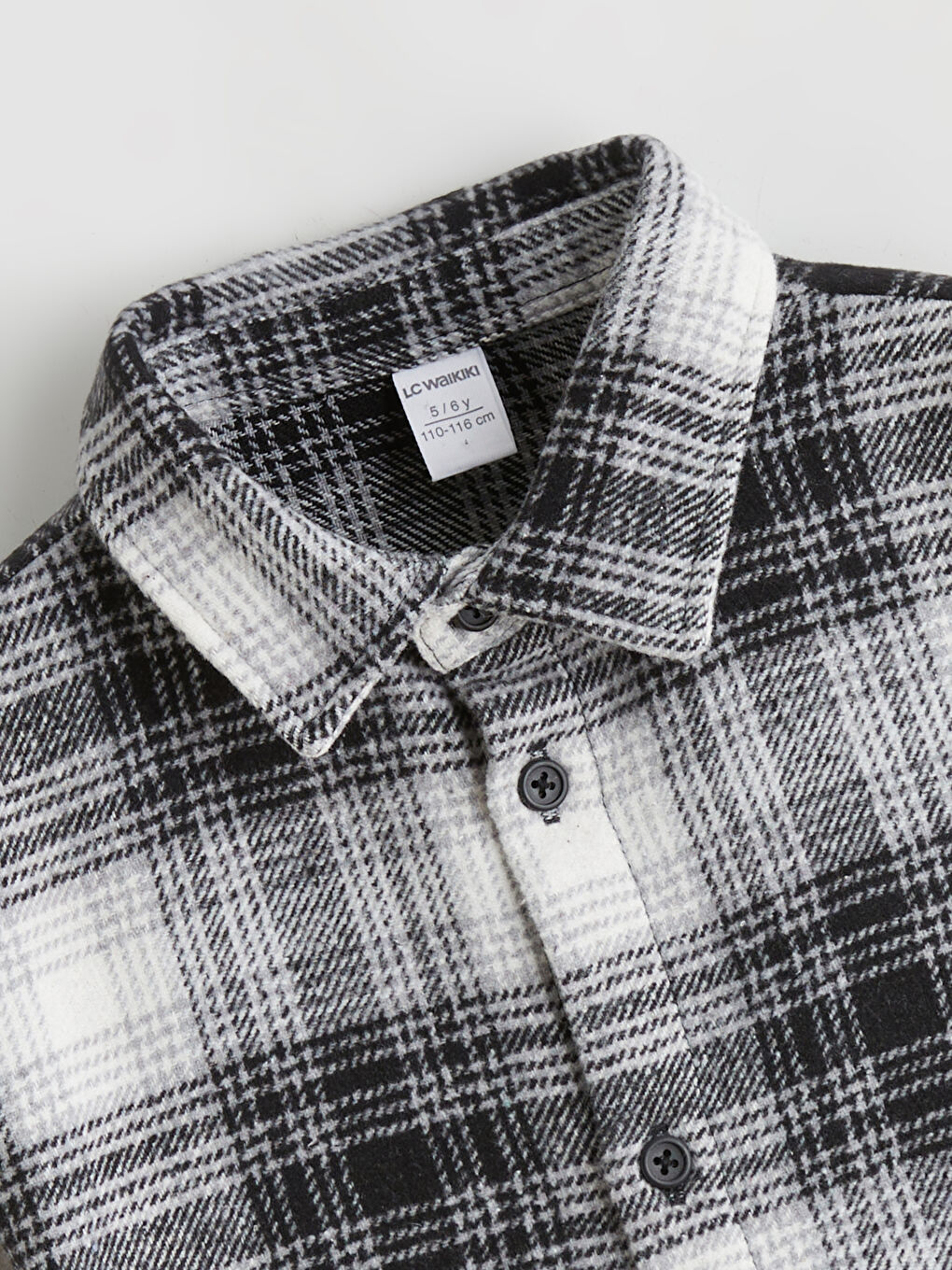 Siyah Uzun Kollu Ekose Erkek Çocuk Gömlek-1