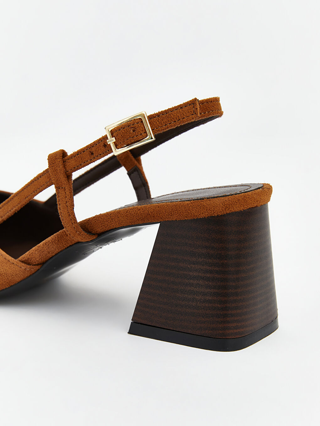 Bej Süet Görünümlü Kadın Topuklu Ayakkabı-4