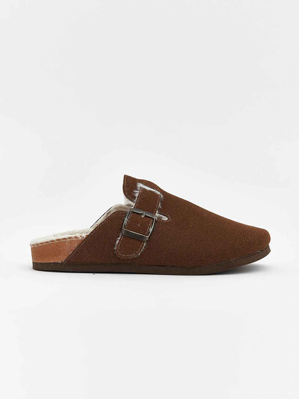 Kahverengi İçi Kürklü Kadın Ev Terliği-1