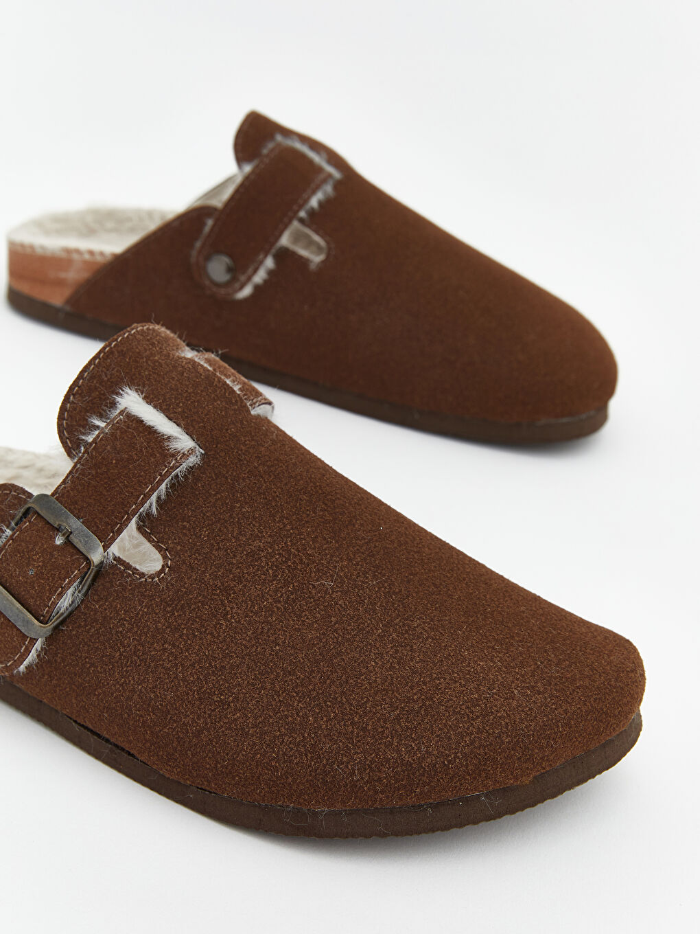 Kahverengi İçi Kürklü Kadın Ev Terliği-2