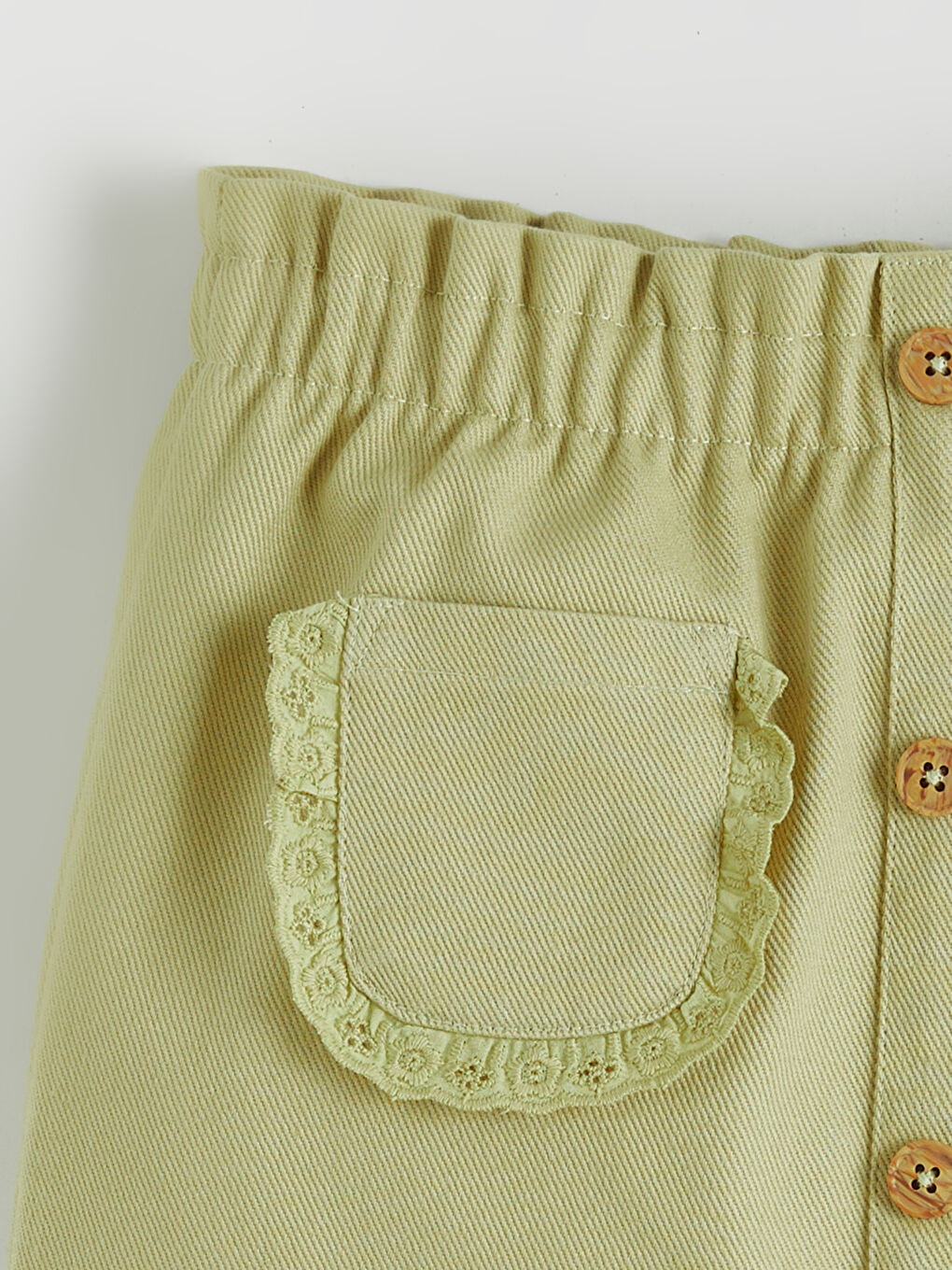 Elastic Waist Scalloped Detailed Girl Skirt-1