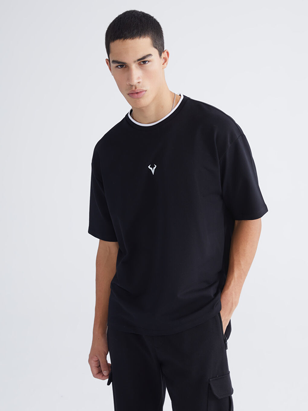 Crew Neck Short Sleeve Men's Sweatshirt