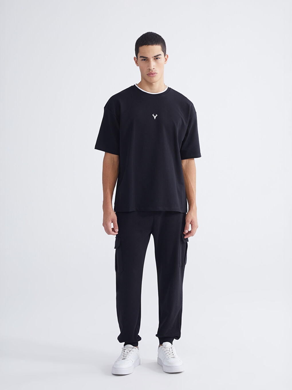 Crew Neck Short Sleeve Men's Sweatshirt-1