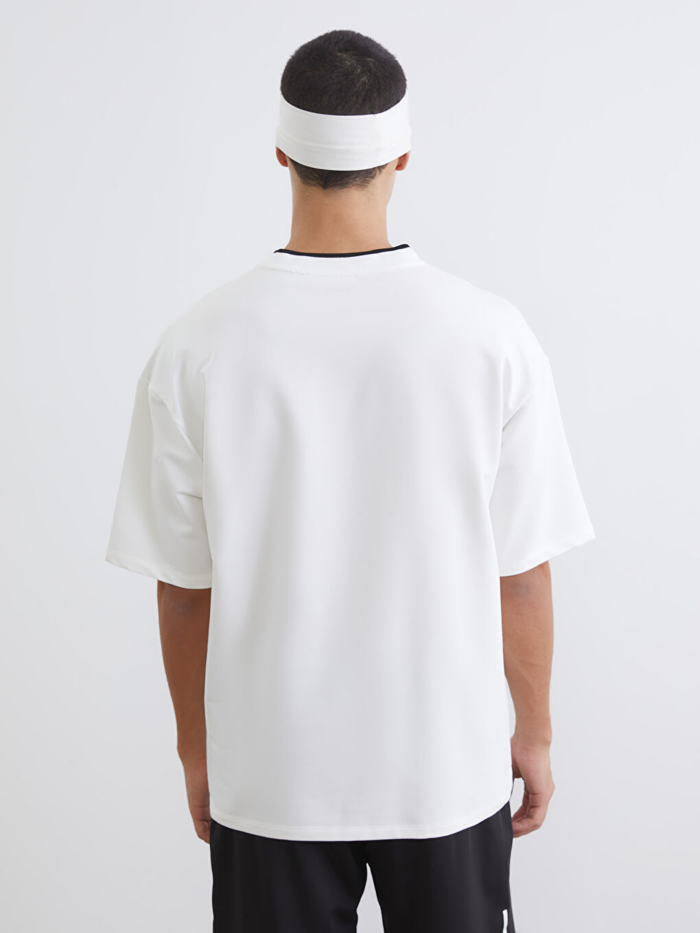 Crew Neck Short Sleeve Men's Sweatshirt-3