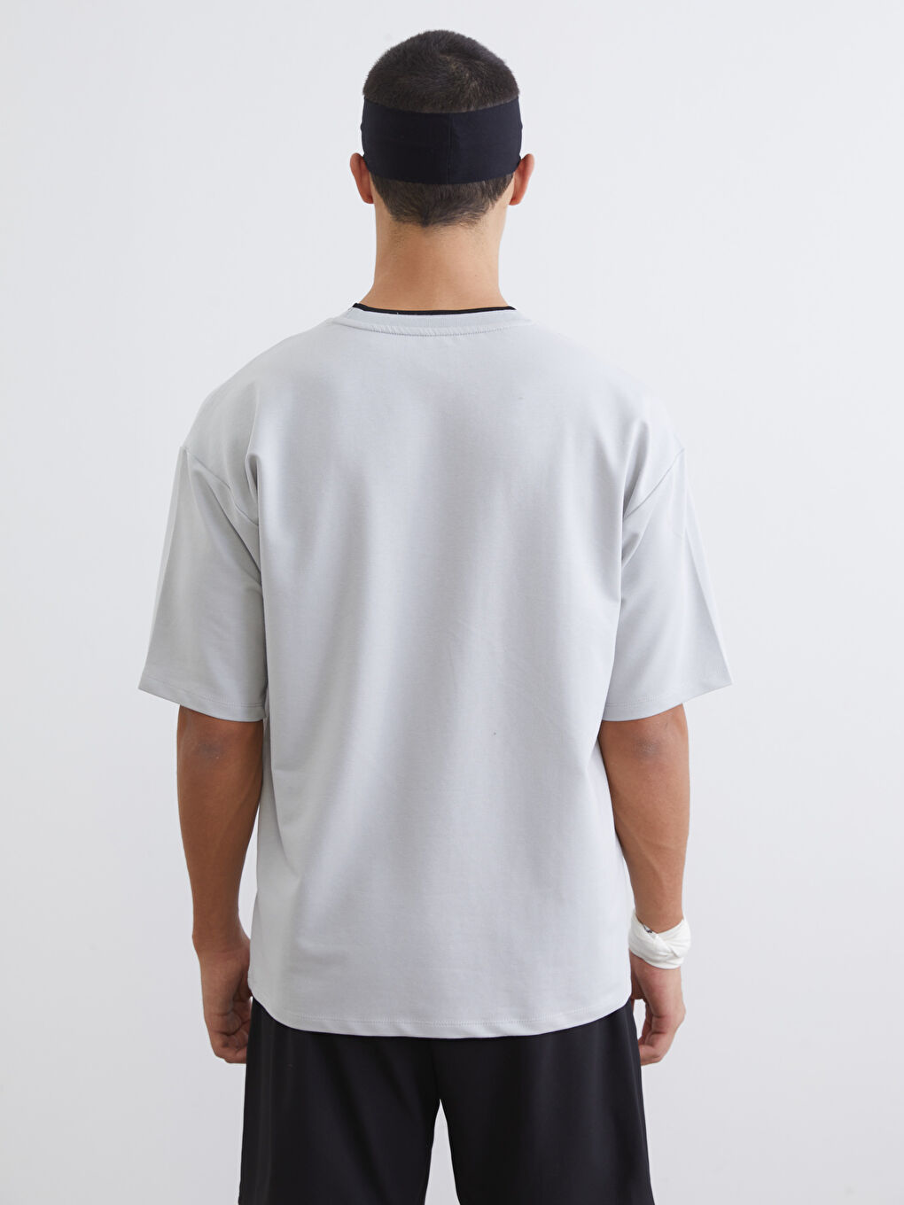 Crew Neck Short Sleeve Men's Sweatshirt-3