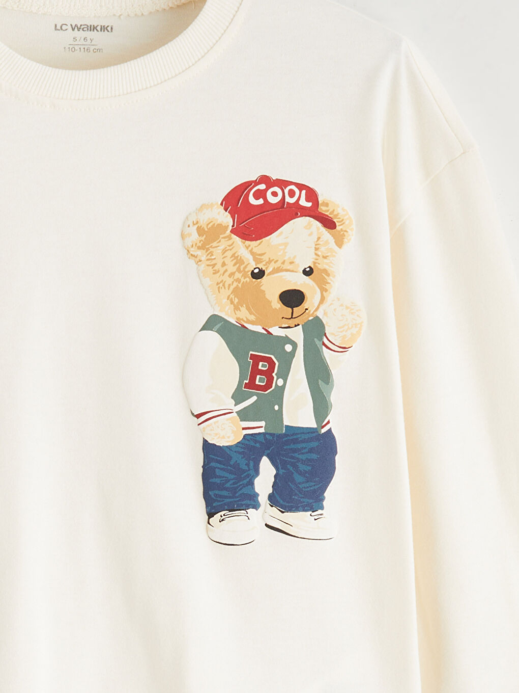 Bej Sevimli Ayı Baskılı Erkek Çocuk Tişört-2