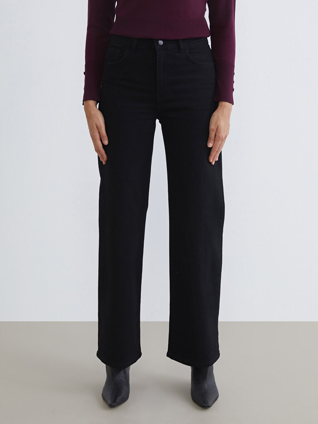 Женские широкие джинсы-1