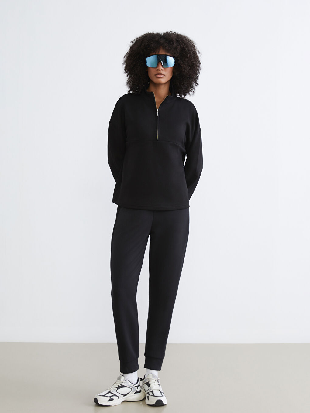 Siyah Beli Lastikli Kadın Jogger Eşofman Altı