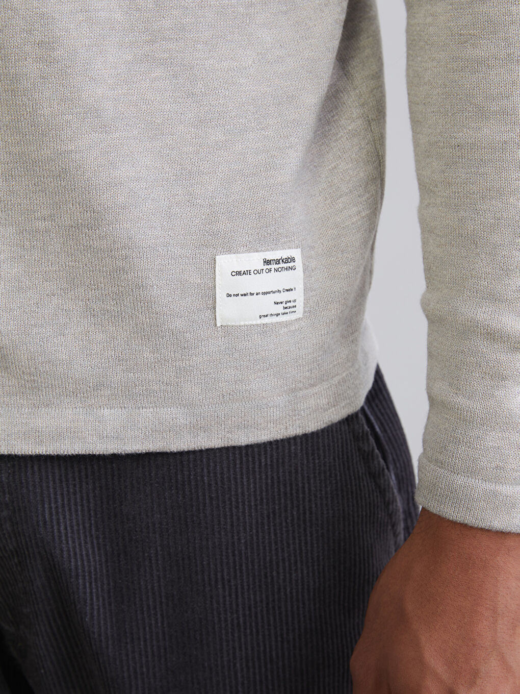 Kahverengi Bisiklet Yaka Erkek Triko Kazak-2