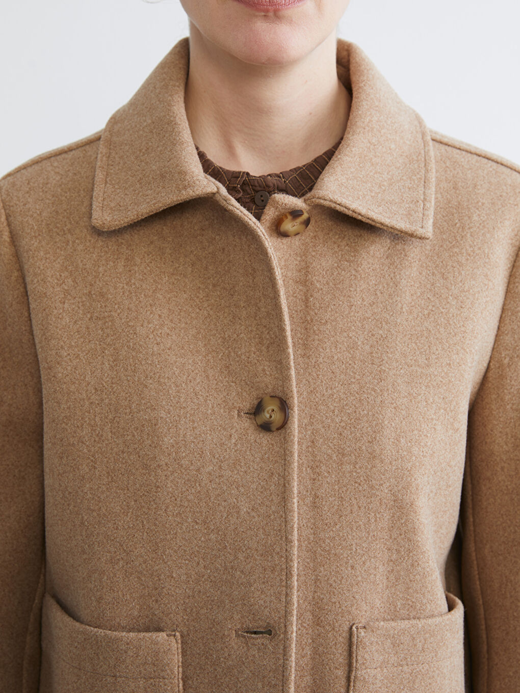 Kaput od mešavine vune sa ovratnikom za Ženski-2