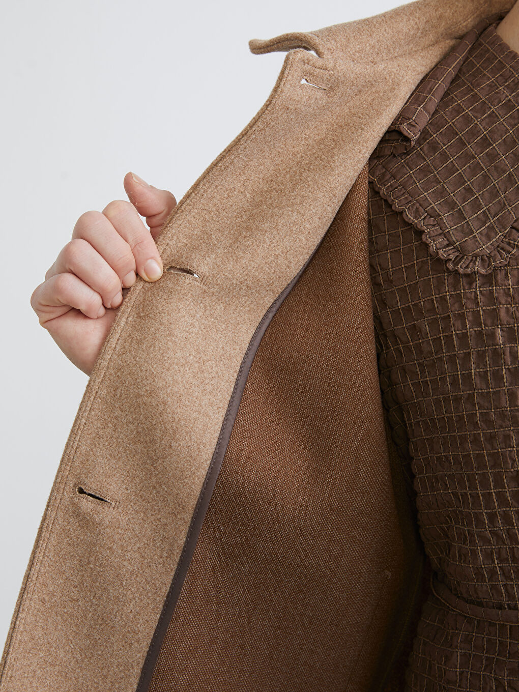 Kaput od mešavine vune sa ovratnikom za Ženski-3