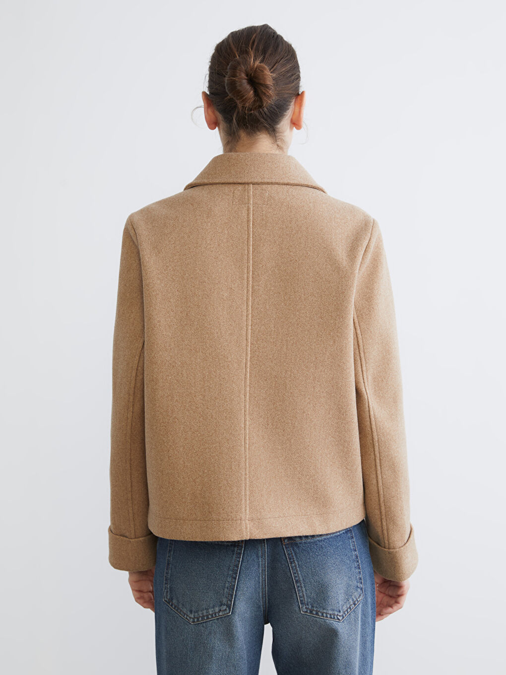 Kaput od mešavine vune sa ovratnikom za Ženski-4