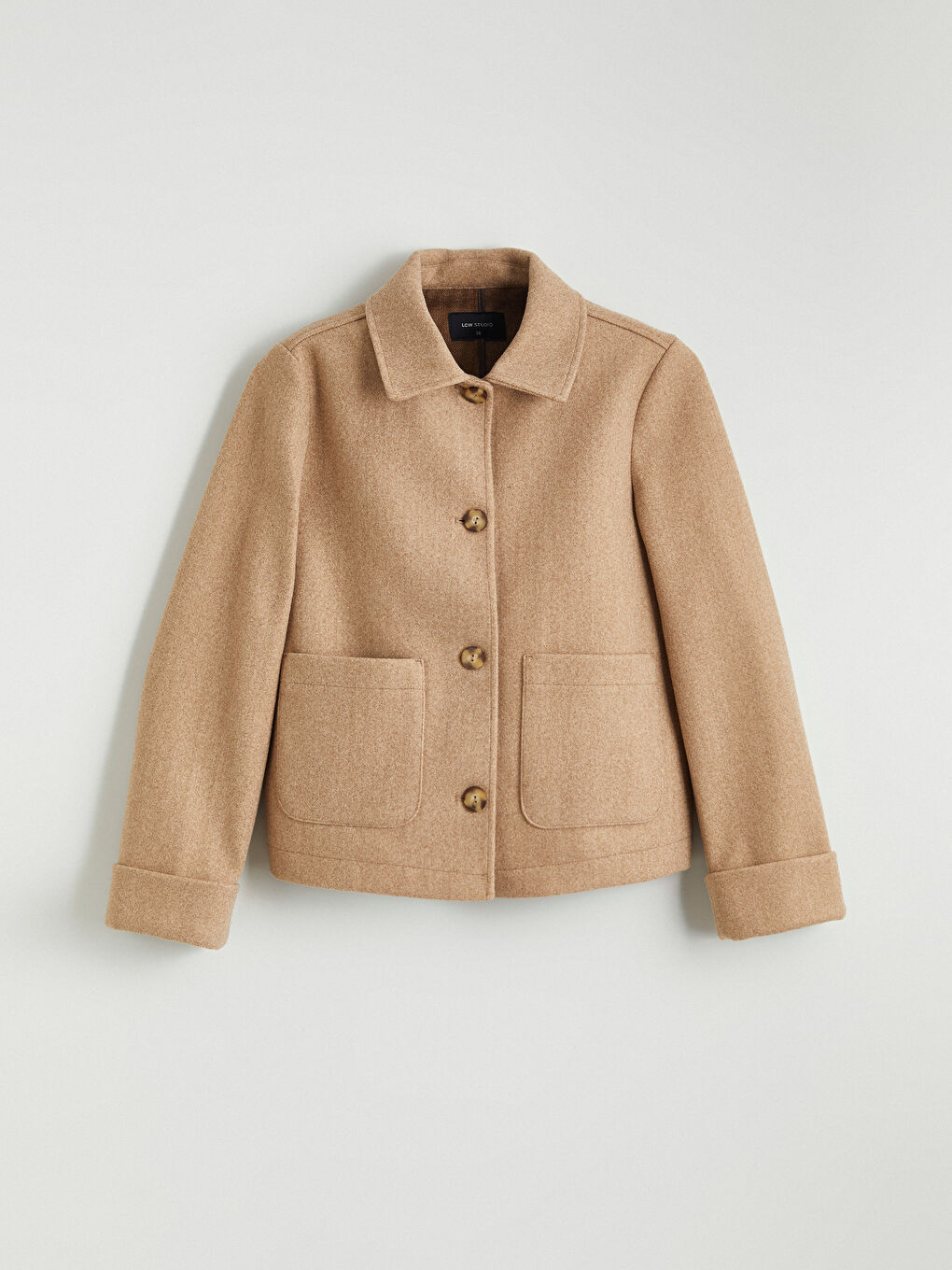 Kaput od mešavine vune sa ovratnikom za Ženski-5