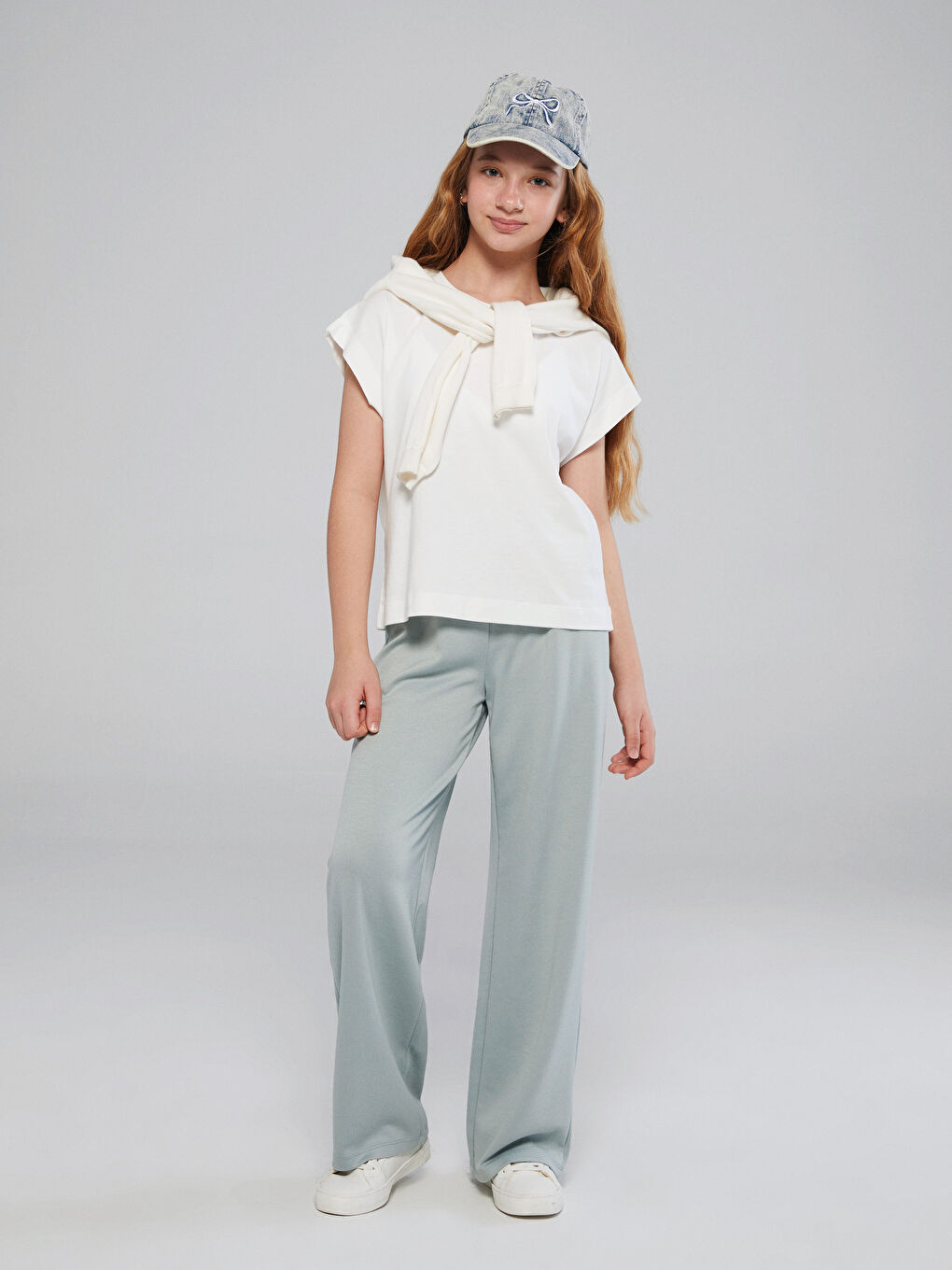 Yeşil Beli Lastikli Kız Çocuk Eşofman Altı