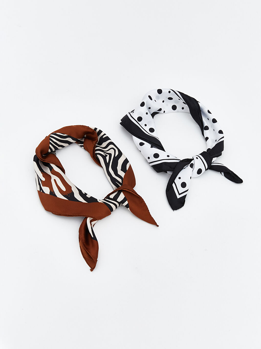 Kahverengi Desenli Kadın Bandana 2'li
