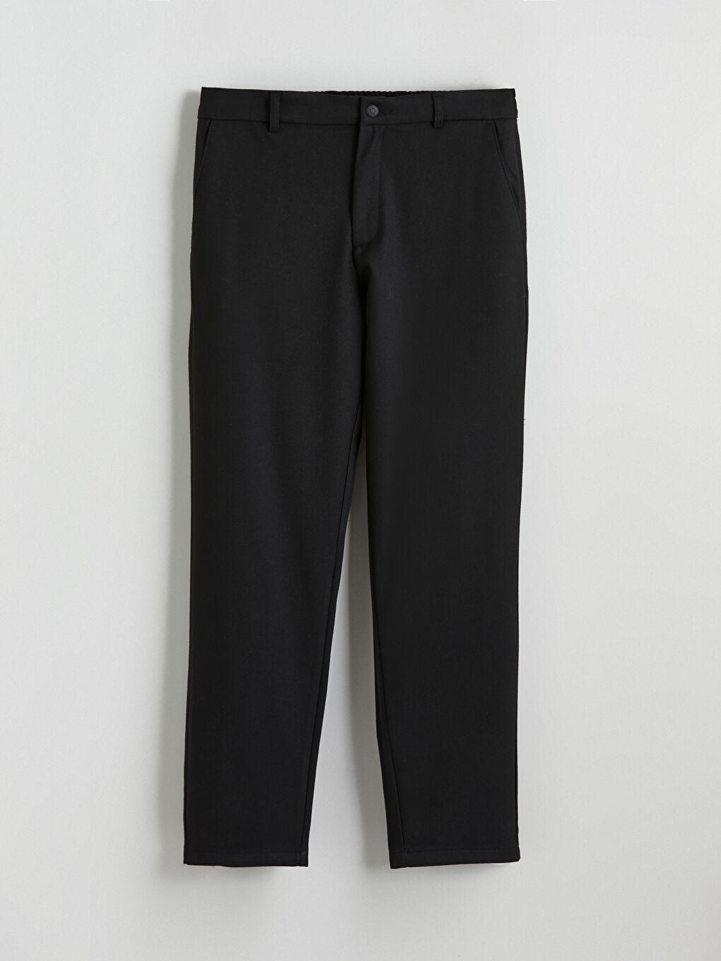 Siyah Standart Kalıp Armürlü Erkek Pantolon-4