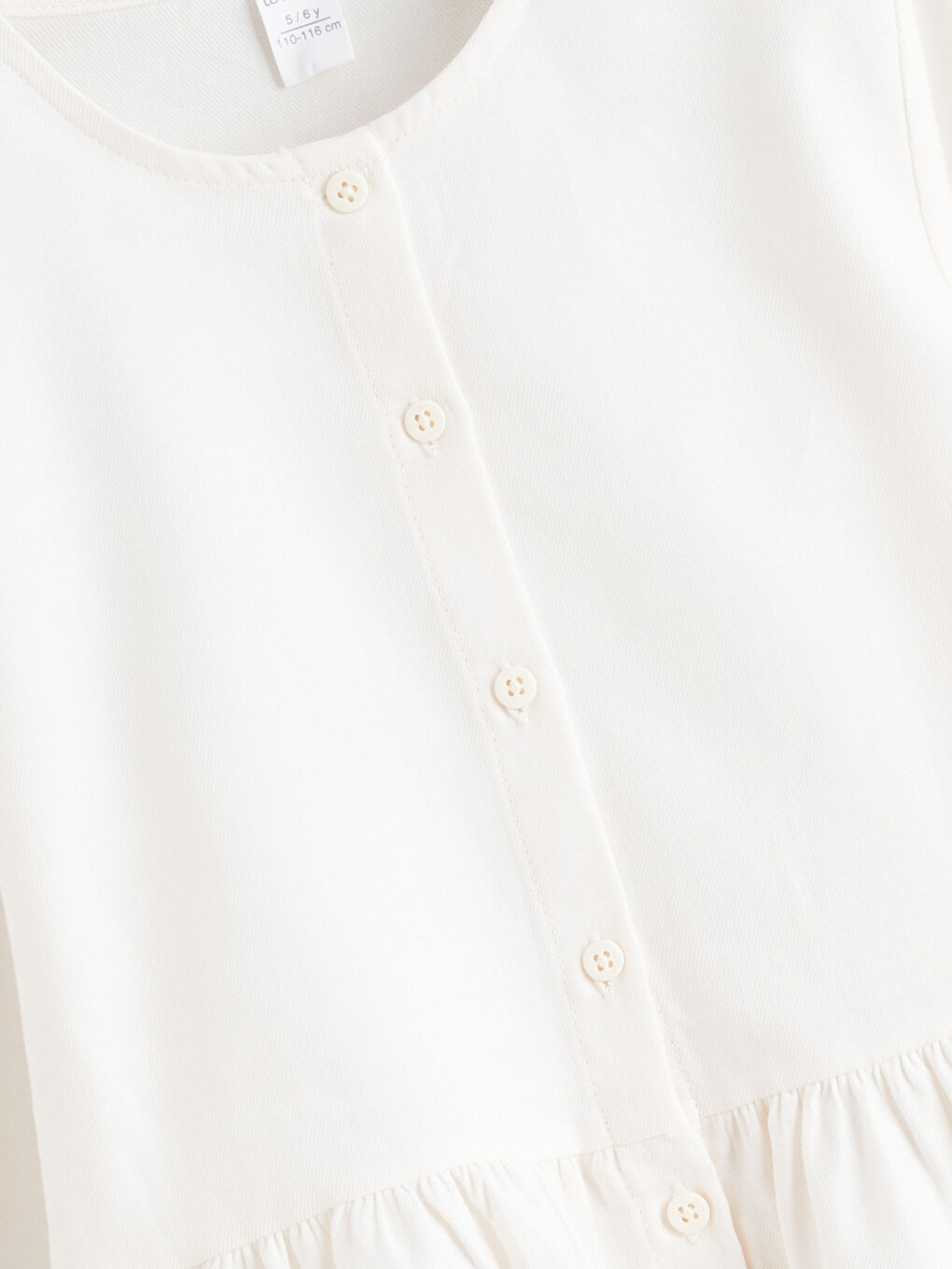 Ekru Bisiklet Yaka Kız Çocuk Gömlek-3