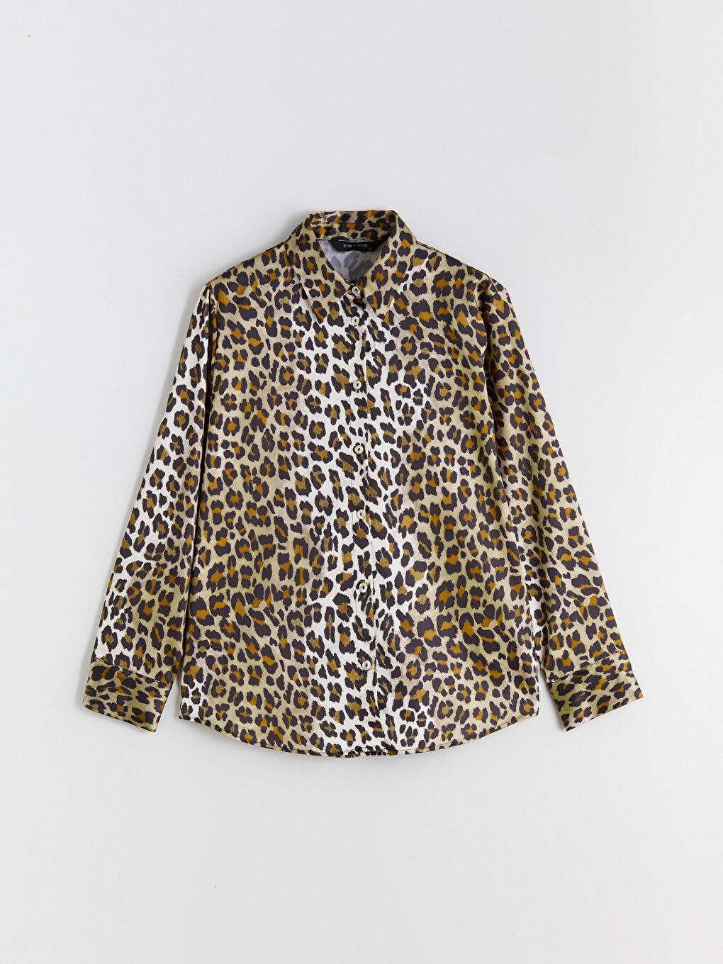 Leopard Print Satin Women's Shirt-4