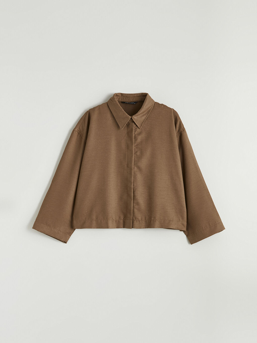 Kahverengi Oversize Kadın Süet Görünümlü Gömlek-7