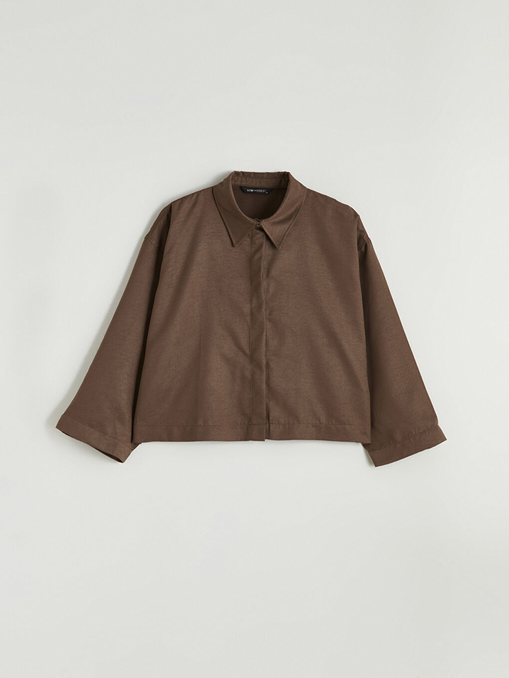 Kahverengi Oversize Kadın Süet Görünümlü Gömlek-4