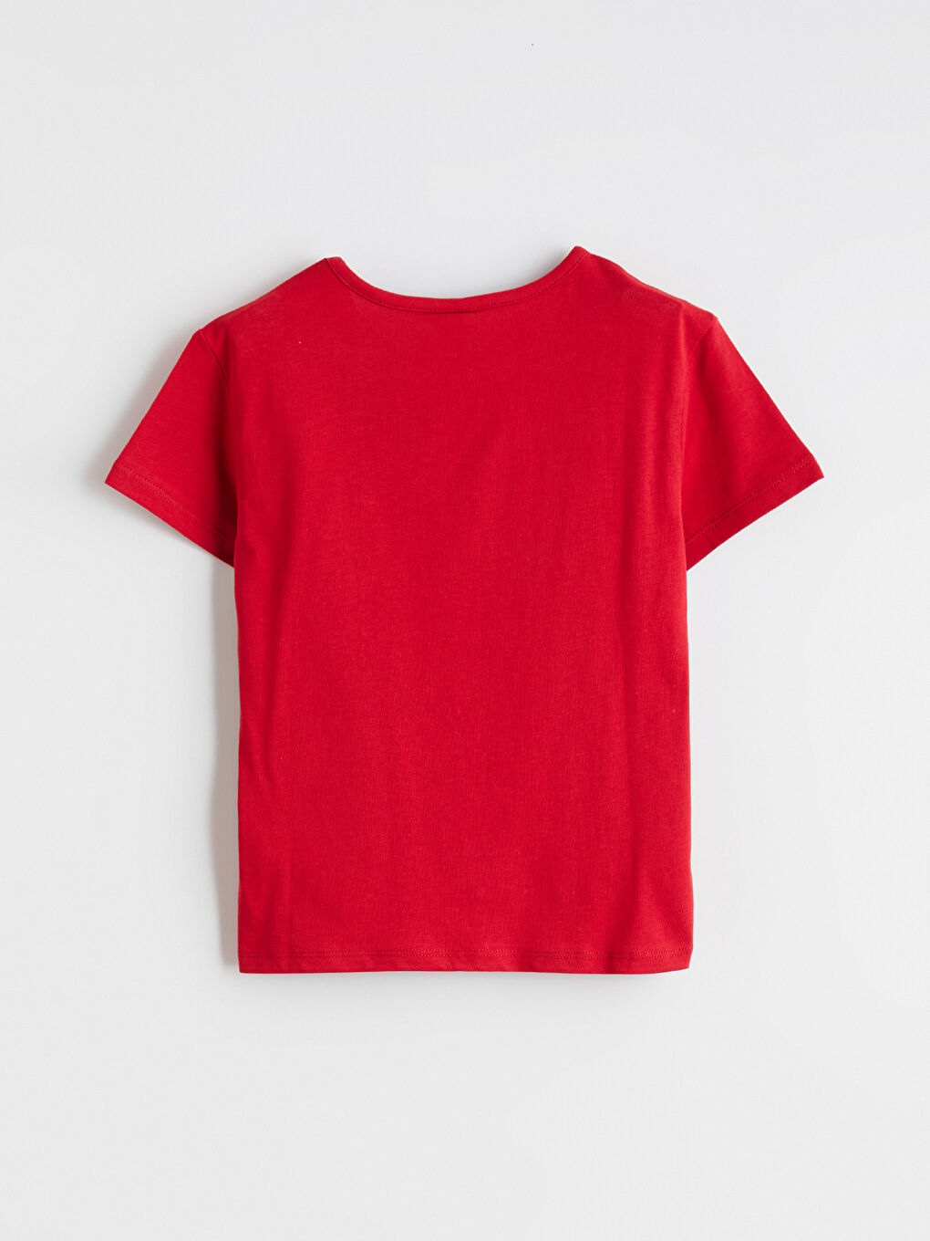 Kırmızı Bisiklet Yaka Atatürk Baskılı Kız Çocuk Tişört-2